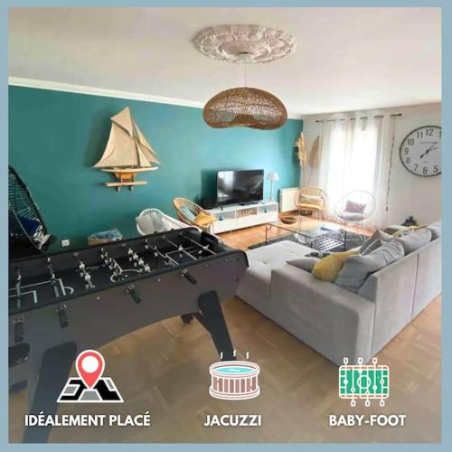 Aytre Apartment | ღ L'Escale bleu Villa avec Jacuzzi et Baby-foot