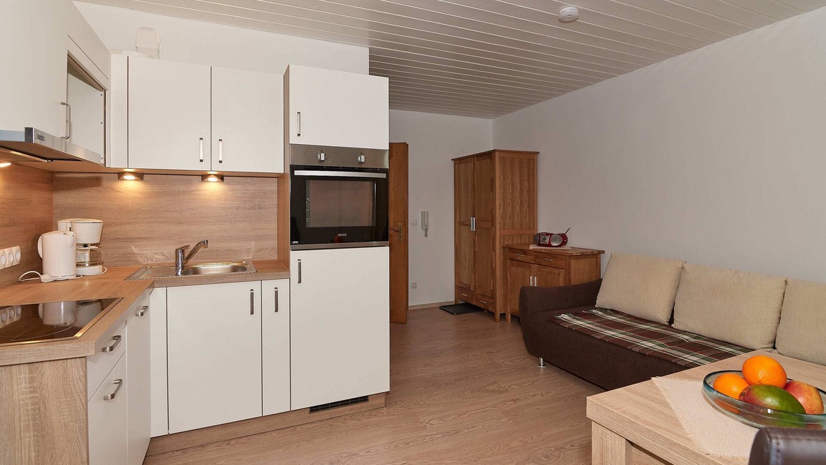 Bergen Apartment | 02 Apartment Sonnleiten 35 sqm for max. 3 p., kitchen, 1 living/bedroom, 1 bedroom, balcony