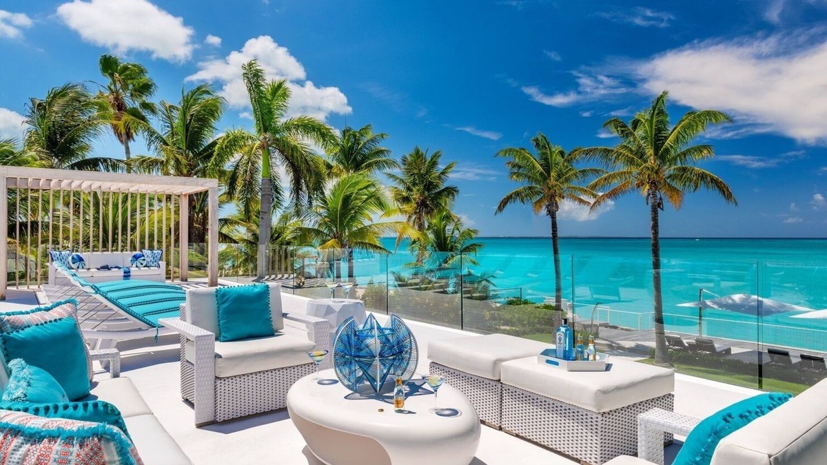 Leeward Settlement Villa | 1.4 Acre Beachfront Estate With Gym, Games Room, Sauna, & Direct Beach Access