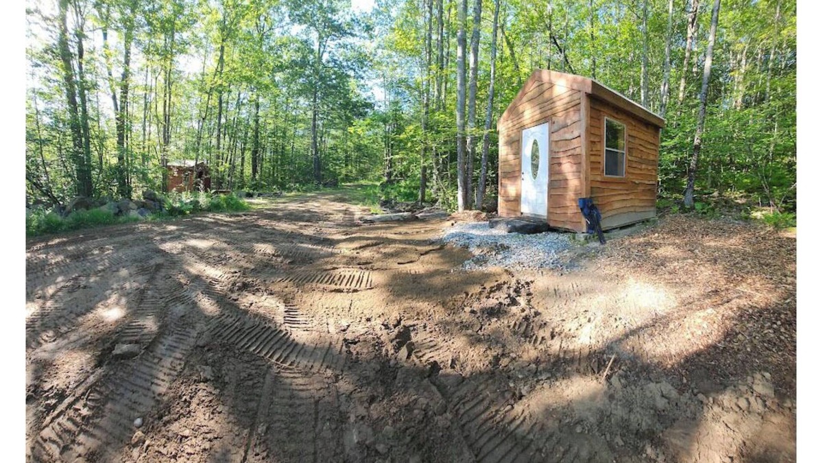 Shapleigh Cabin | 1 of 2 Enchanting 1 room cabins in Shapleigh, ME located on sloaping forest land