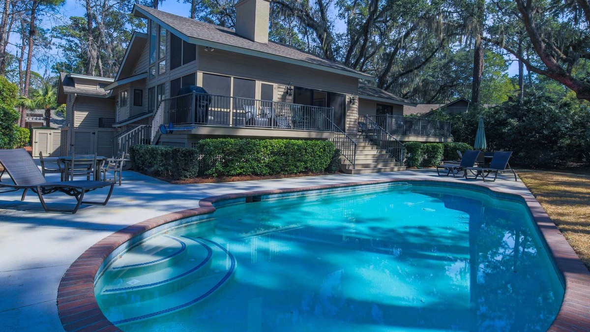 Heritage Woods House | 10 Min Walk to Beach; Private, Heatable Pool in Secluded Backyard; Fabulous Kids' Bunk Room!