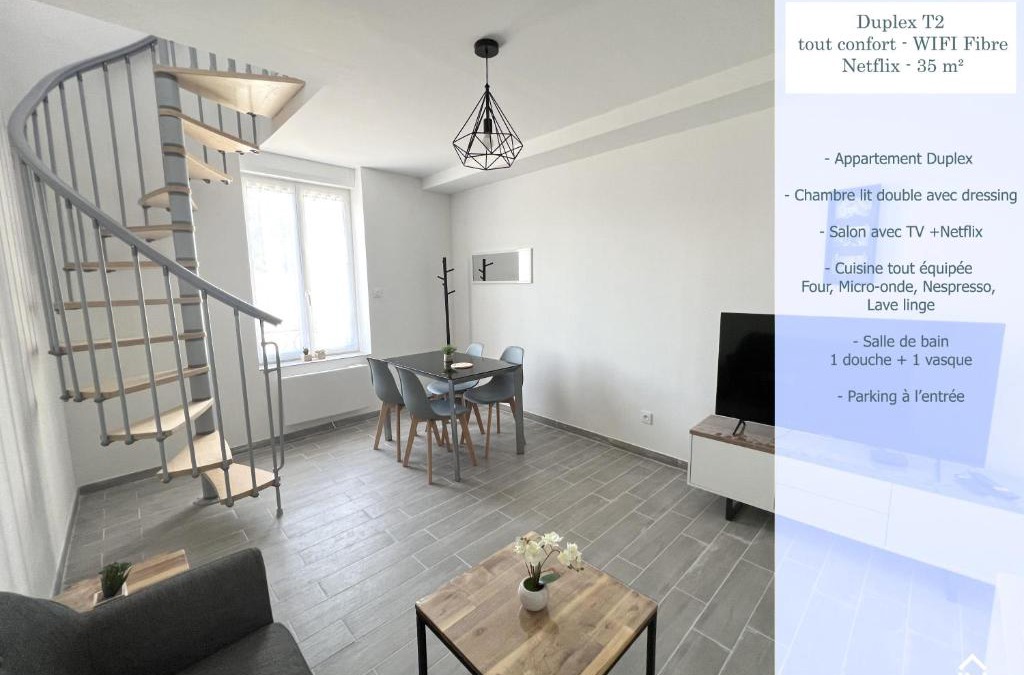 Gond-Pontouvre Apartment | 180B - Duplex T2 Tout Confort - Wifi Netflix