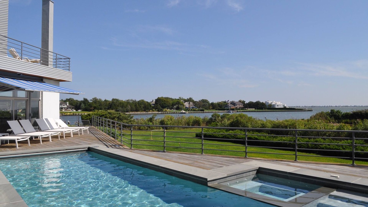 Remsenburg House | 2-acre waterfront home with stunning views, pool, private beach & deepwater dock