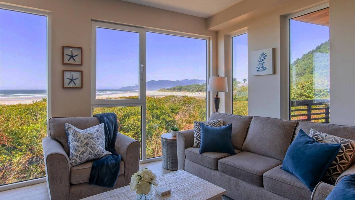Rockaway Beach Condo | 2 BDR | Beachfront | Private Balcony | Ocean Views