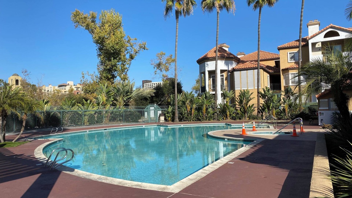 Mission Valley East Condo | 2 BR 2BA condo with AC, 2 parking spots, pool, walk to eat and shop