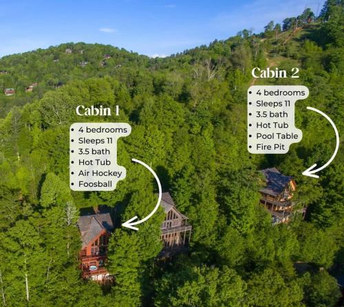 Wolf Laurel House | 2 Cabins ~ Sleeps 22 ~ 100 Feet Apart ~ Ski in out