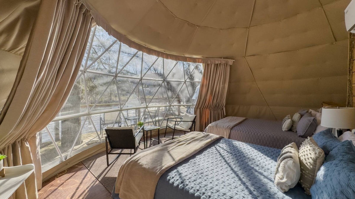 Sutton Apartment | 2 queen Bed and Full Bath Glamping Dome on the River!