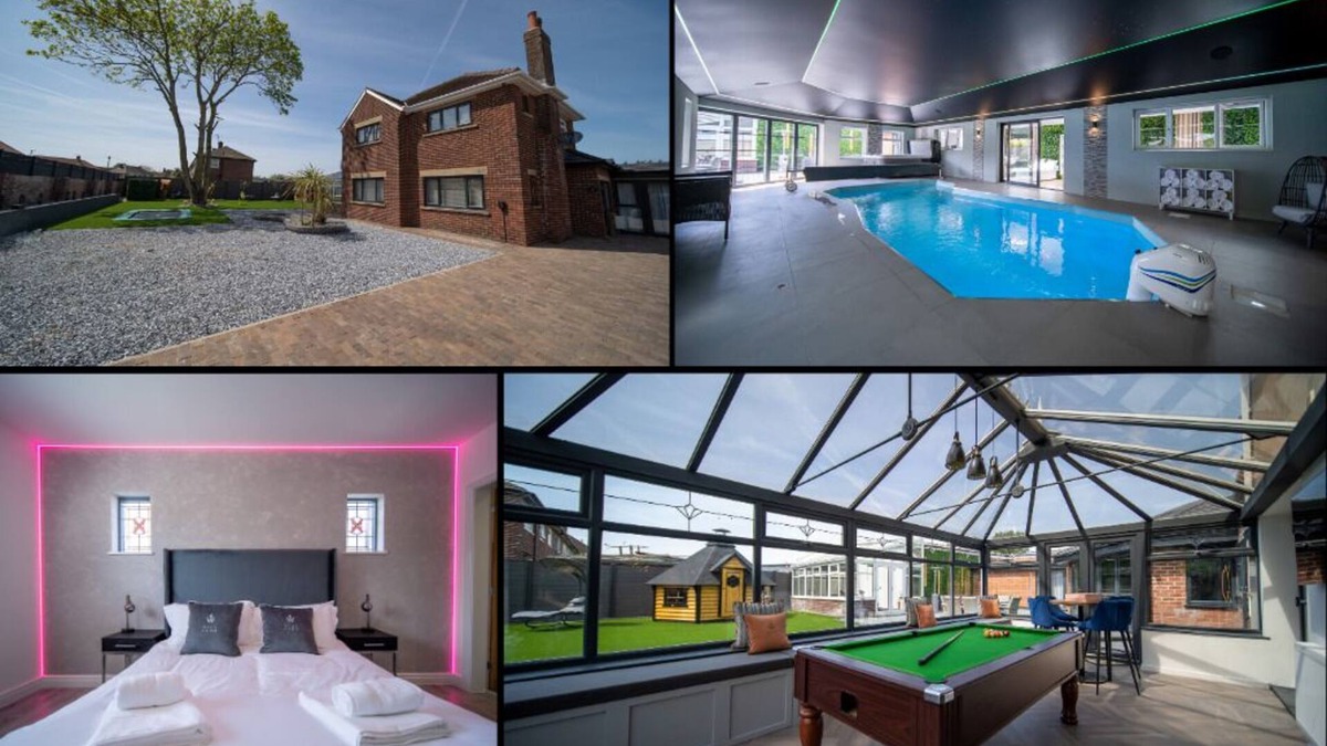 Lytham St. Anne's House | 20 Guest Luxury Stay - Private Pool, Hot Tub & Gym.