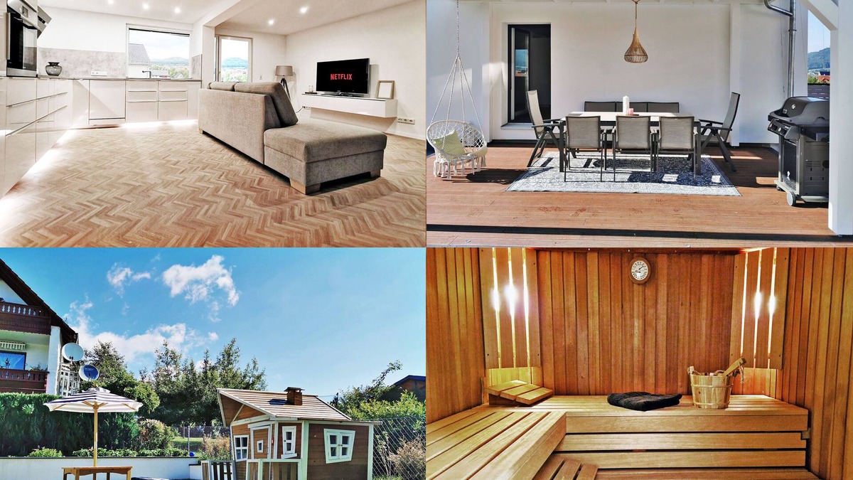 Schauenburg House | 212 m² FeelGood holiday home with 2 apartments, garden, terrace, grill & sauna!