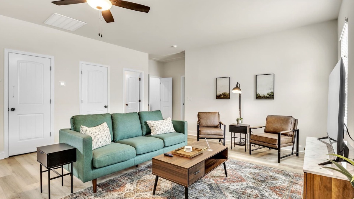 Greer House | 2BR Greer Condo: Pet-Friendly, King Beds, Fire Pit