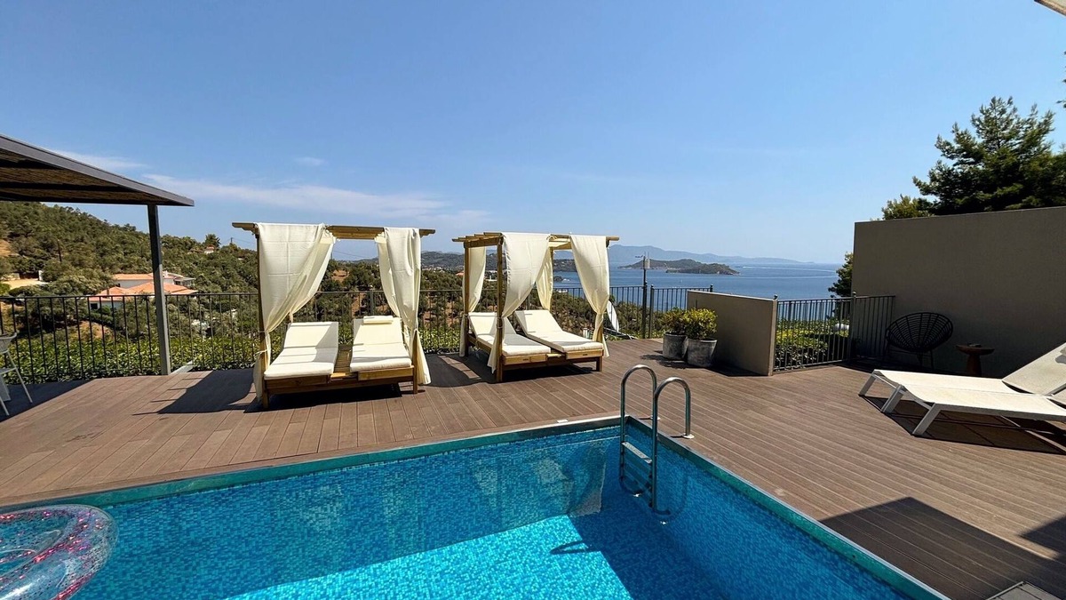 Achladies Villa | 3 Br 2 Bth Superior Villa Cassiope with , Private Pool And Stunning Sea Views