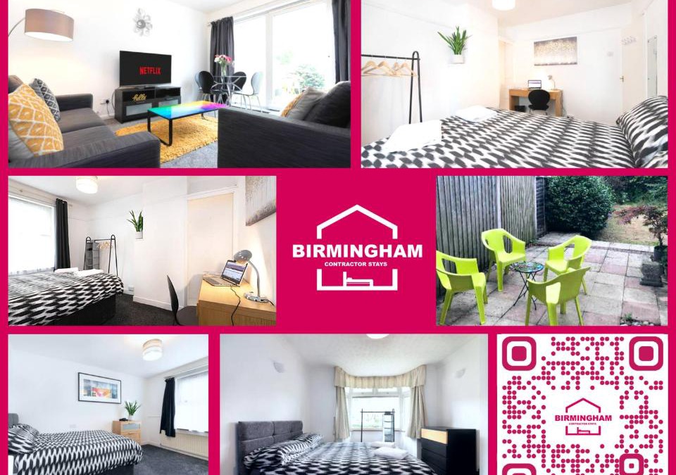 Stonnall House | 4 Bedroom House with 7 Beds and 2 Bathrooms by NEC-HS2-Available for Contractors, Families and Extended FlexibleStays