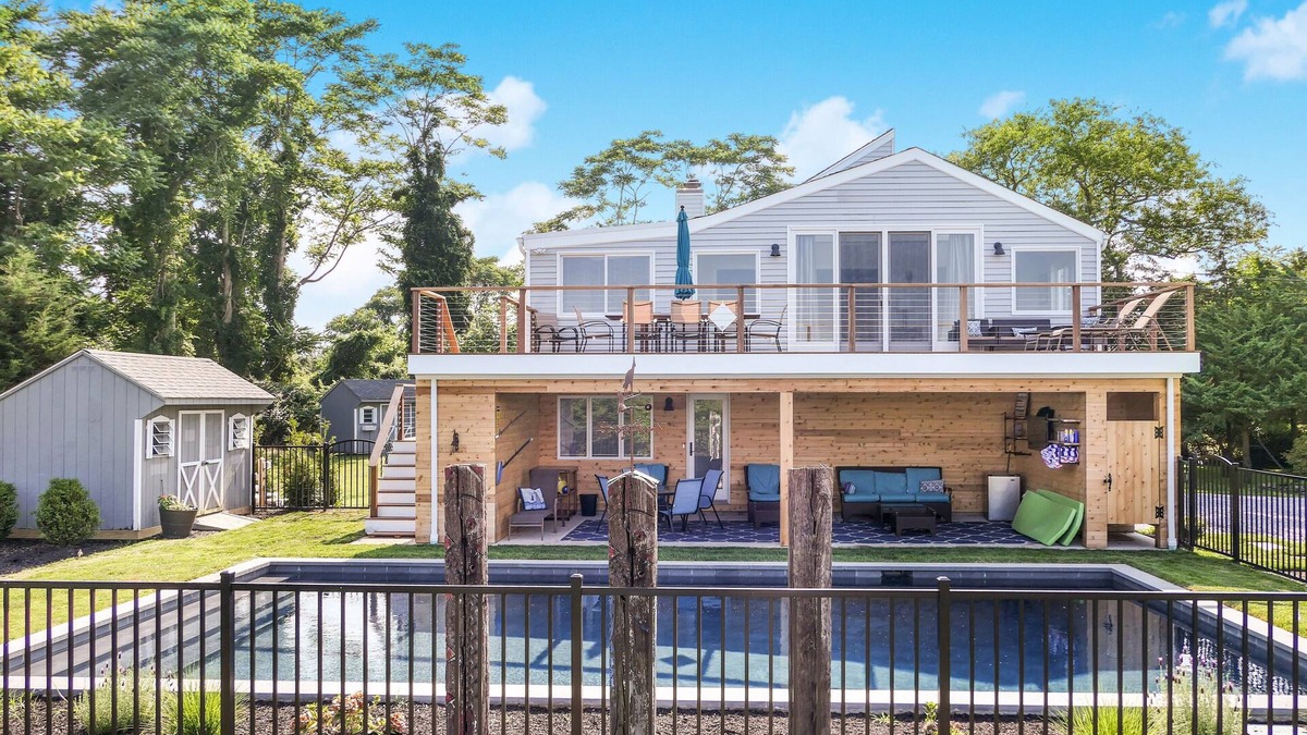 East Moriches House | 4 BR 3 Bath with beautiful bay views and private heated pool seasonal