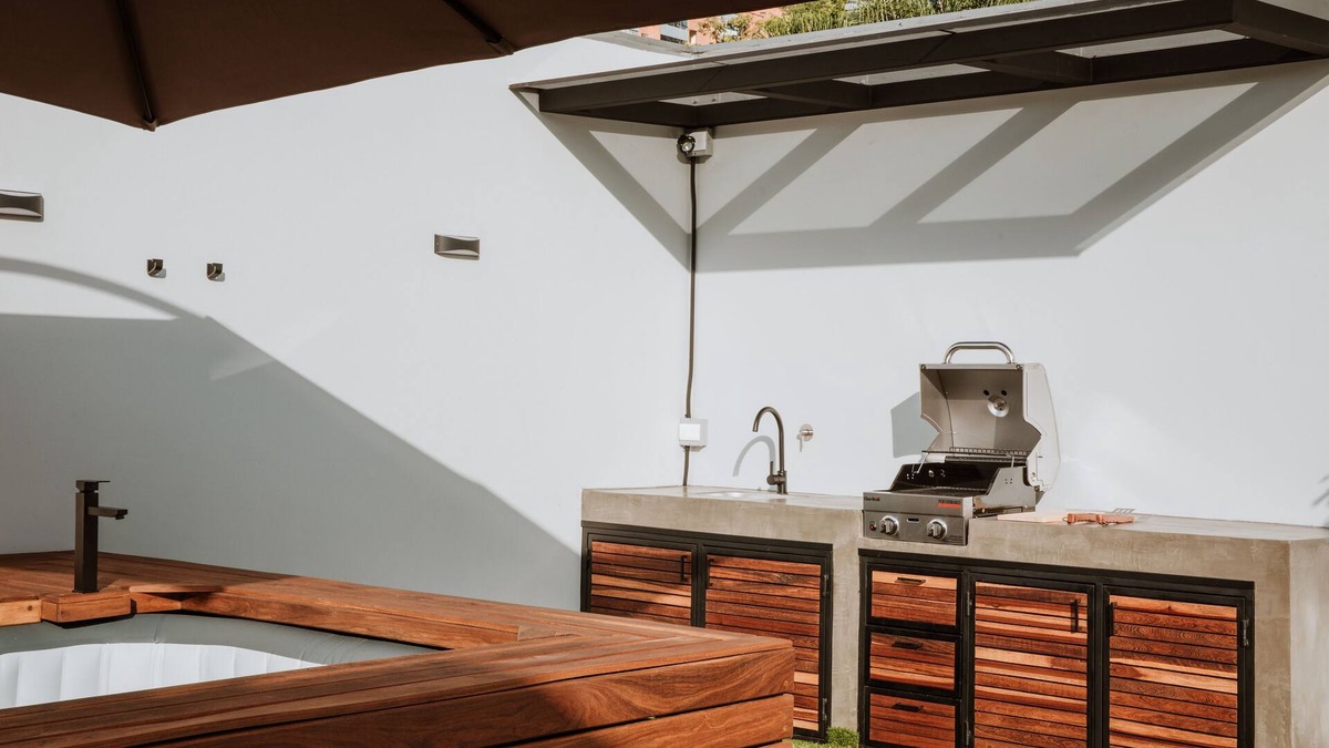 Las Lomas I House | 401 - Private Rooftop hot tub & Bbq 2BR Steps from Your Bed