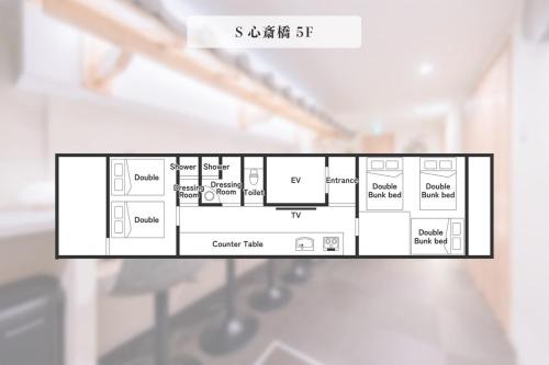 Higashishinsaibashi Apartment | 5階 ホテル鶴 道頓堀に位置する宿 ベッド9台 シャワー2台 観光に最適