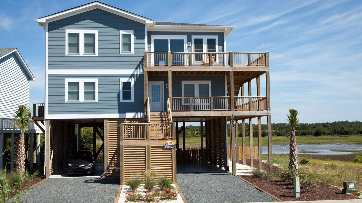 Holden Beach House | 5 Bedroom 2nd Row Home with Heated Pool and Spectacular Marsh and Ocean Views