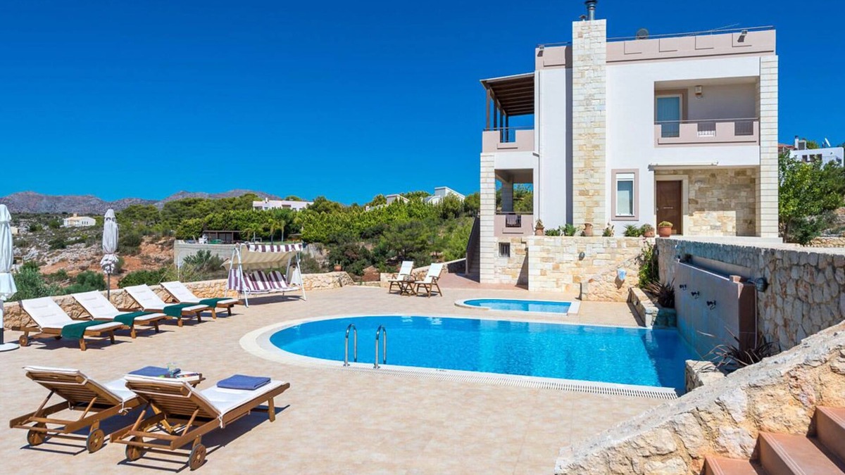 Kalathas Villa | 5 Bedroom Luxury Villa With Pool, Childrens Pool, Sea View And Near The Beach