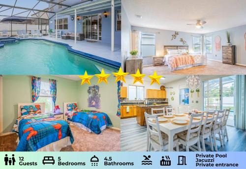 Windwood Bay House | 5 Bedroom Villa l 12 min to Disney l Themed Rooms l Orlando Area