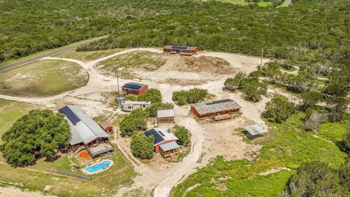 Paluxy House | 5 Cabins on 7 Acres, Pool, Sleeps 30, Scenic Views