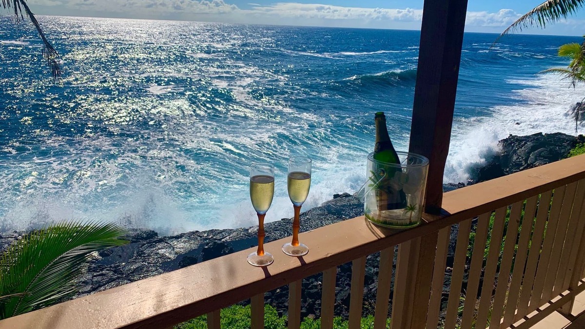 Kehena Beach Estates House | 50' from the ocean, full ocean views from bedrooms & lanai