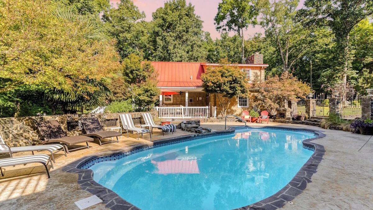Rock Hill House | 6 Acre Countryside Retreat w/Pool & Hot Tub + Game Room + Sport Court