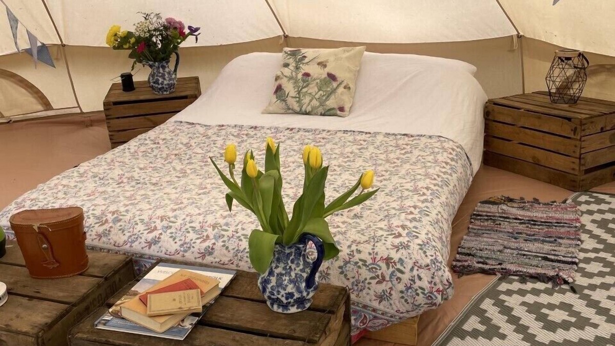 Foxley RV Rental | 6m luxury Bell tent with river views
