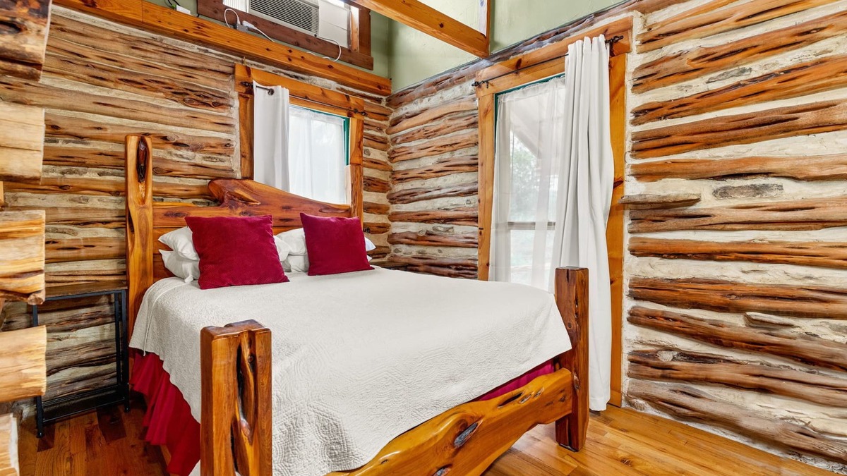 Canyon Lake Cabin | A perfect retreat from today's hectic pace and stressful lifestyle. Located just three miles from scenic Canyon Lake, The Cedar Cabin Retreat is a beautiful one bedroom Hill Country log cabin.