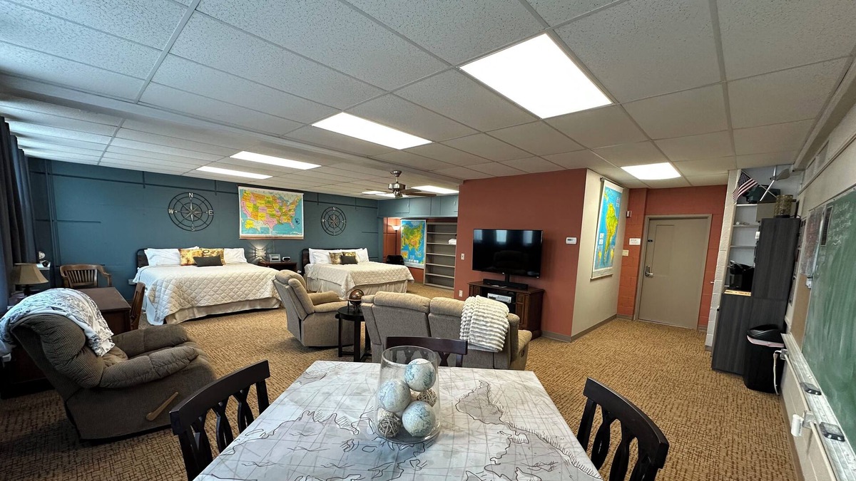 Wabaunsee County House | A+ Stay in Room 103 – Schoolhouse Charm Meets Modern Comfort