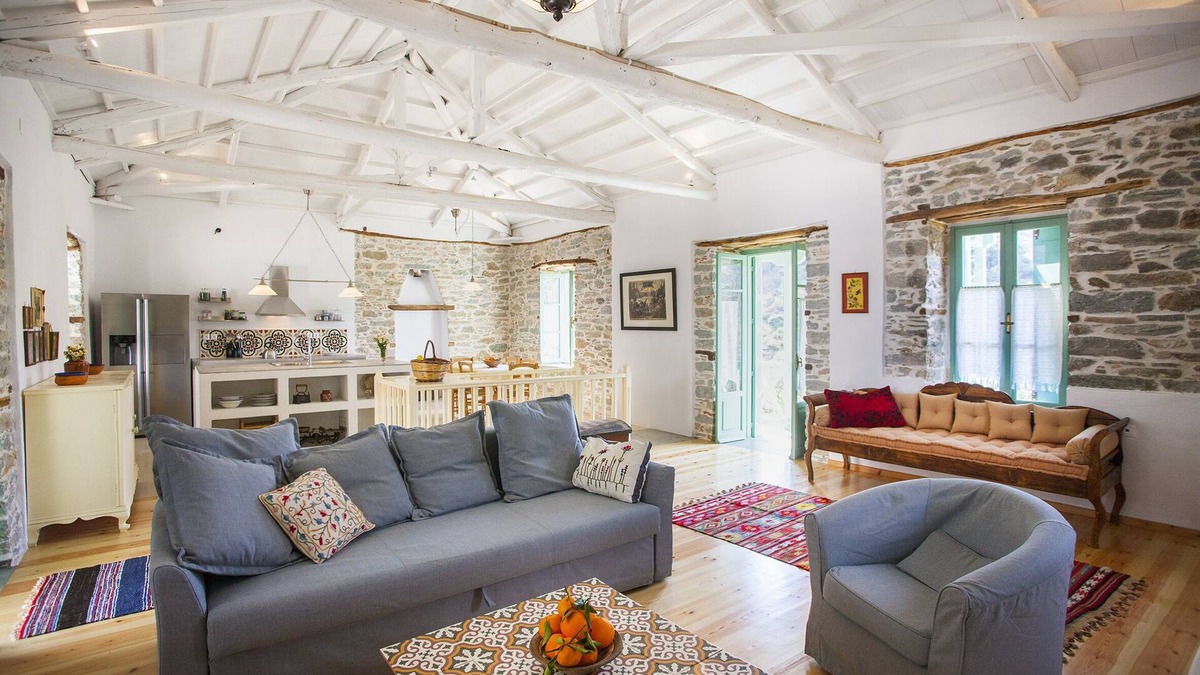 Glossa Villa | A traditional stone villa with private pool in a stunning location