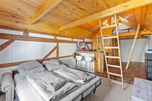 Trebbin Apartment | Abendteuer Dachboden I 55 Zoll TV I Schlafcouch mit 20cm Matraze 2 weitere Schlafplätze I Küche I Bad