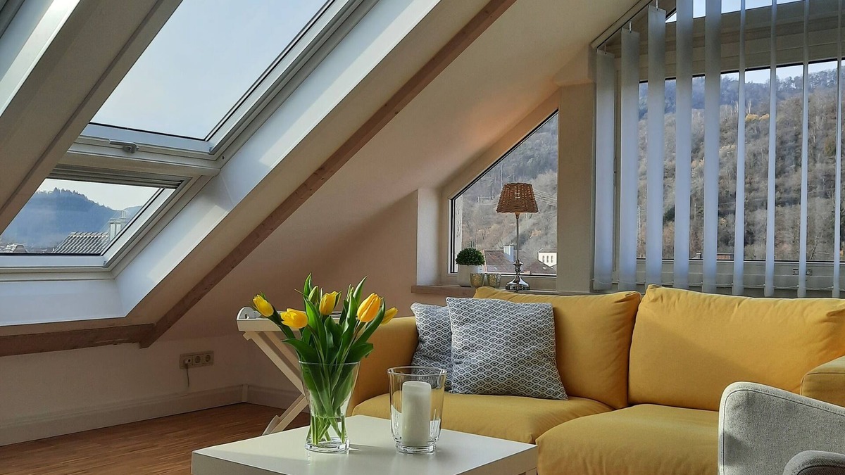 Annweiler am Trifels Apartment | Above the rooftops of Annweiler! Light-flooded attic studio with sun terrace