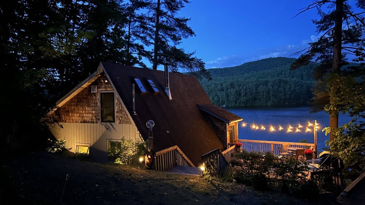 Lake Luzerne-Hadley Cottage | Adirondacks Lakefront Relaxation: Waterfront A-frame Cottage on Lake Luzerne!
