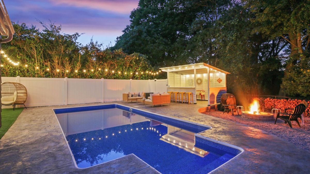 Pawcatuck House | Affordable Luxury Resort Home with an In-Ground Heated Pool & Hot Tub. Sleeps 10