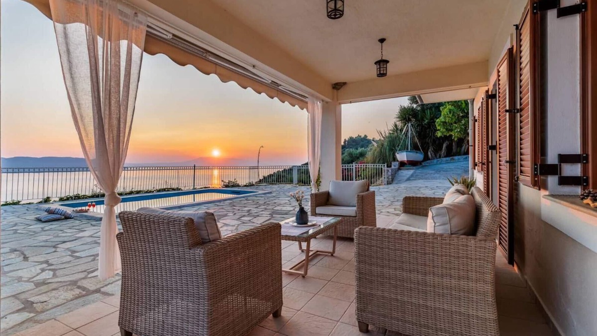Xanthi Region Villa | Aigaio pool Villa, gaze the sunset over the Aegean sea.