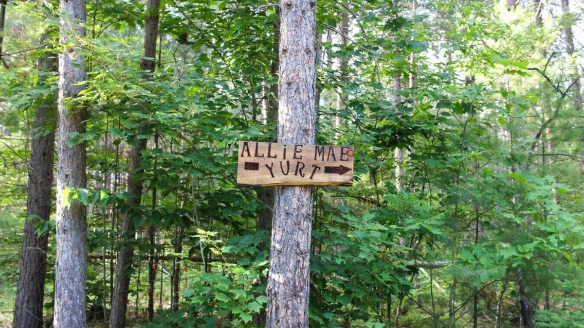 Brownfield RV Rental | Allie Mae Yurt nestled in the woods