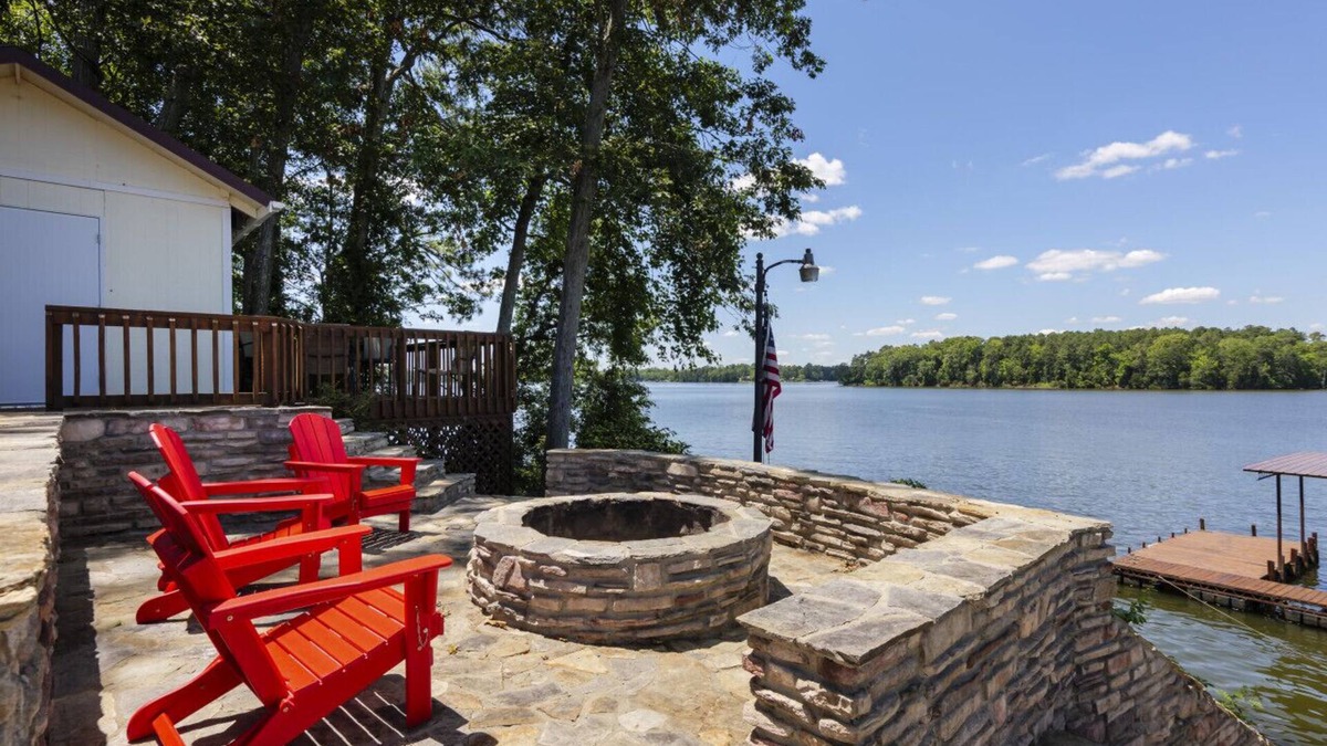 Leesville House | Amazing firepit, dock, and lake toys with a view