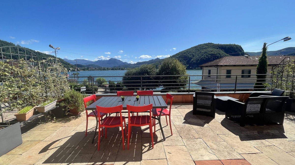 Lavena Ponte Tresa Apartment | Amazing Lakeview Terrace apartment with a panoramic view of Lake Lugano