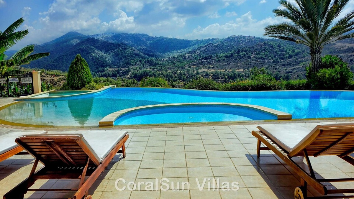 Argaka Villa | Amazing Luxury Villa, Enormous Heated Pool Jacuzzi, Gym, Games Room In Paphos,