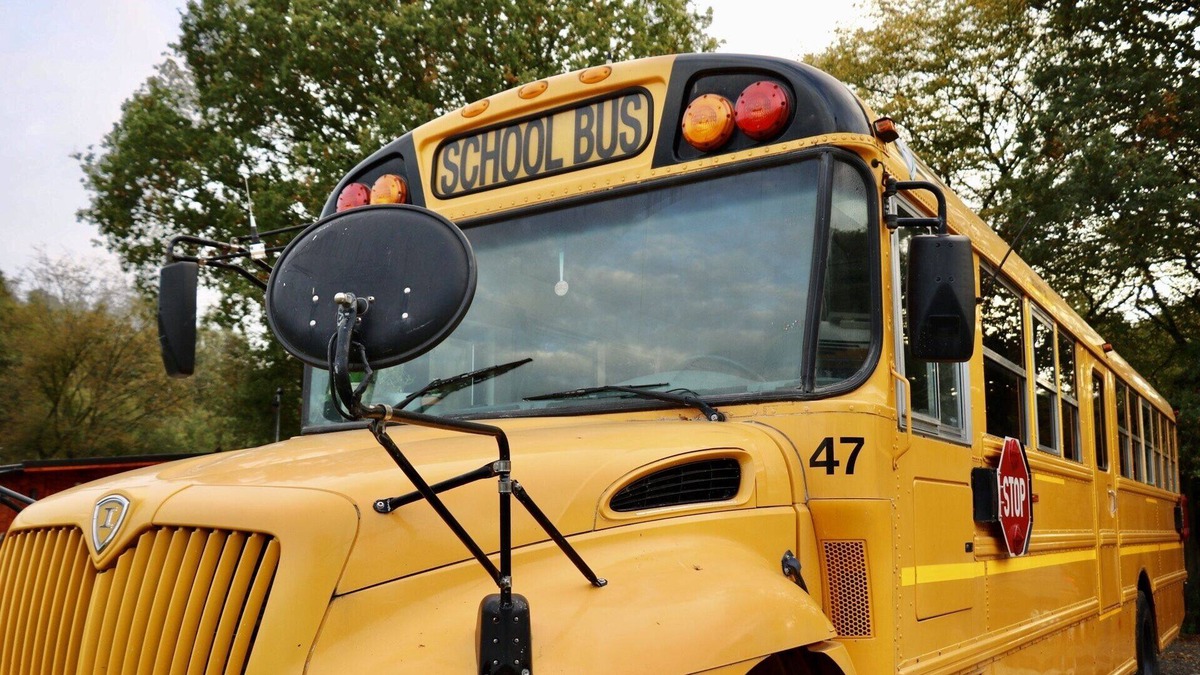 Ramsden Heath House | American School bus unique, quirky tiny home on wheels