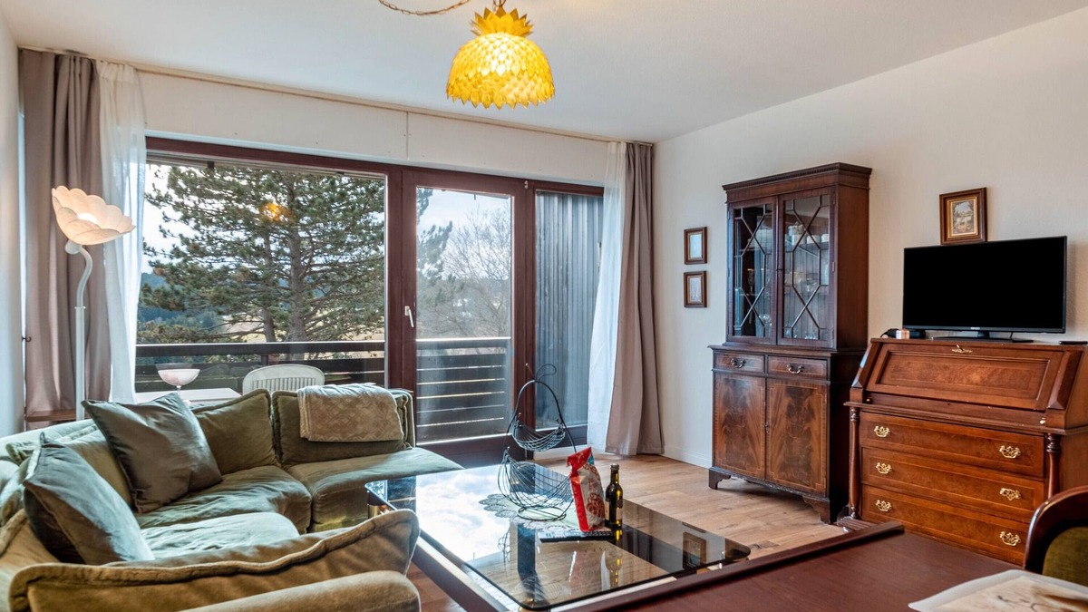 Schonach im Schwarzwald Apartment | Apartment 'Ferienwohnung Angela' with Mountain View, Balcony and Wi-Fi