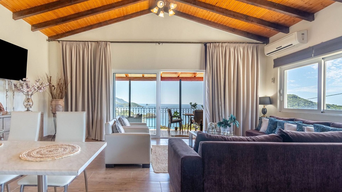 Lakones Apartment | Apartment 'Angela Panorama' with Sea View, Wi-Fi and Air Conditioning