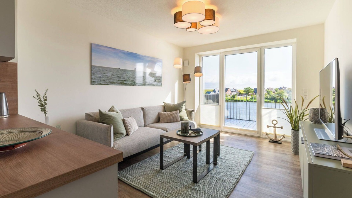 Norderhafen Apartment | Apartment "Ankergold" with Dike View, Balcony & Wi-Fi