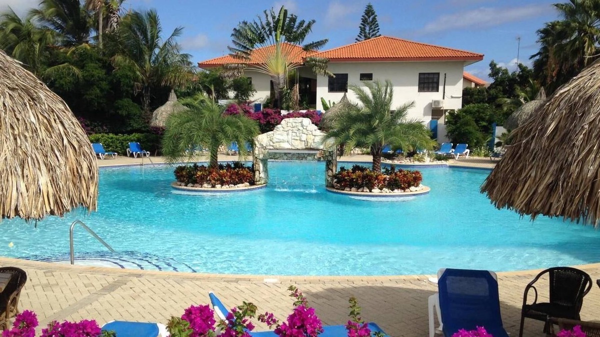 Willemstad Apartment | Apartment BonBininaCuracao Large swimming pool on guarded tropical resort