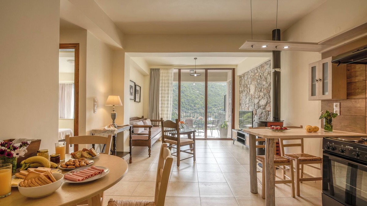 Livadia Apartment | Apartment Chrysi - Luxury apartment with sea and valley view