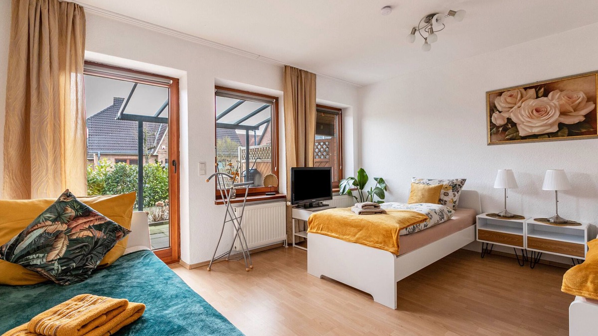 Lohe-Rickelshof Apartment | Apartment 'Davio' with Private Terrace, Private Garden and Wi-Fi