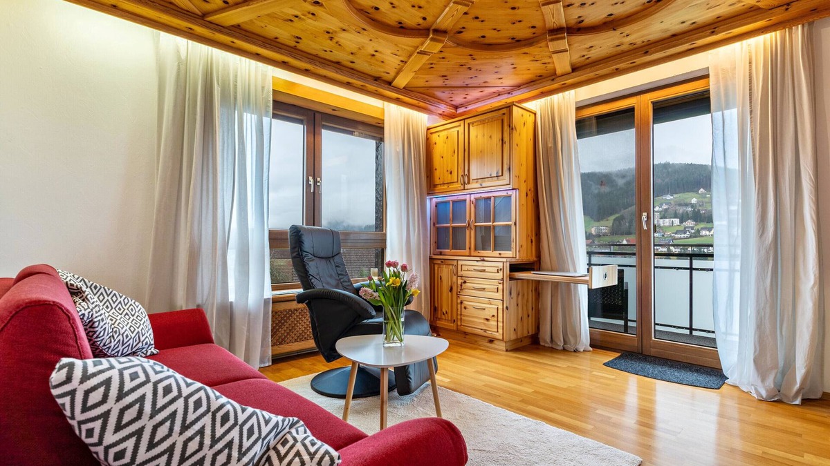 Baiersbronn Apartment | Apartment 'Ferienwohnung Panorama' with Mountain View, Shared Terrace and Wi-Fi