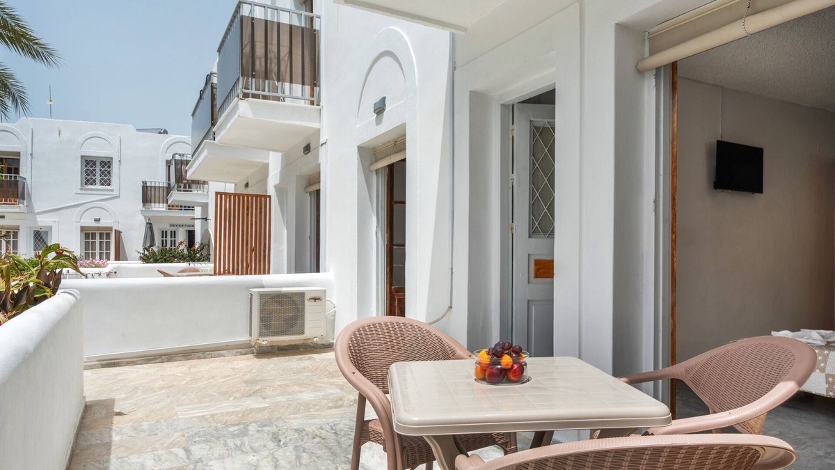 Kalymnos Town Apartment | Apartment 'Garden View No 6' with Mountain View, Wi-Fi and Air Conditioning