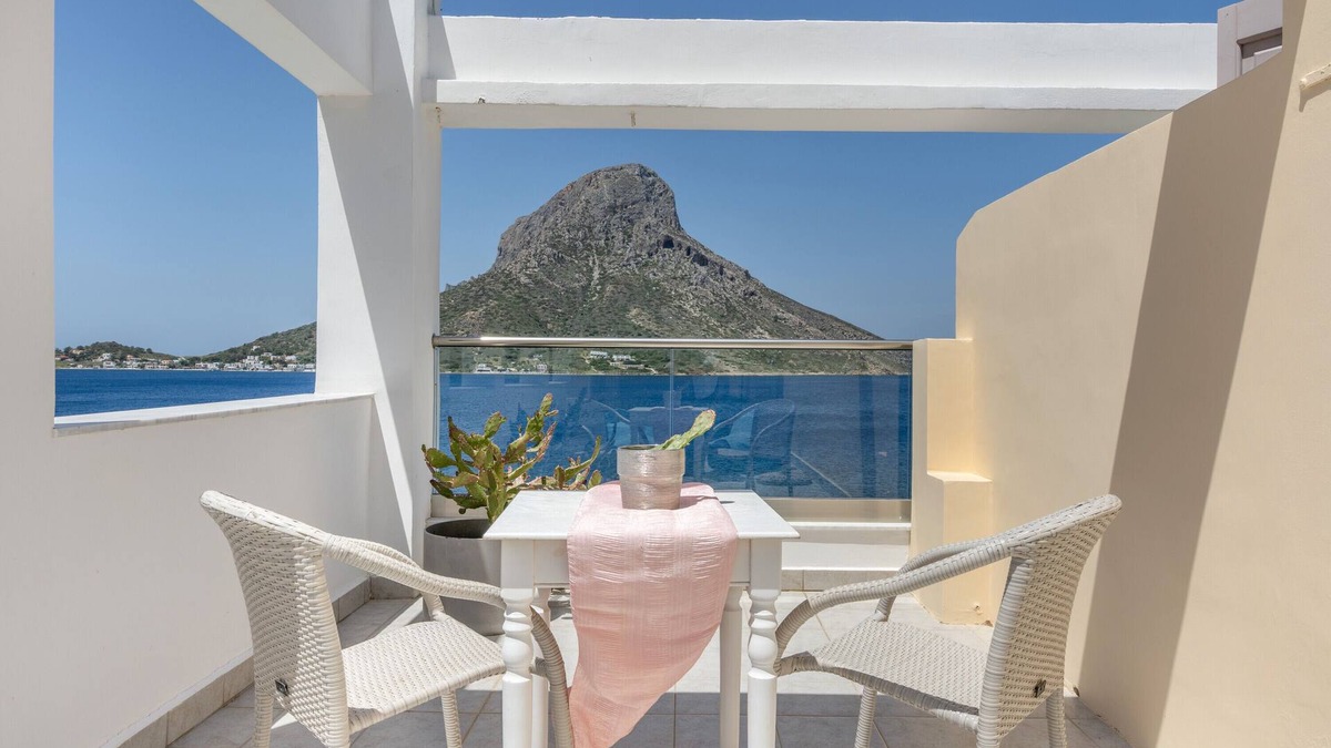 Massouri Apartment | Apartment 'Kalliopi with Sea View' with Private Terrace, Wi-Fi and Air Conditioning