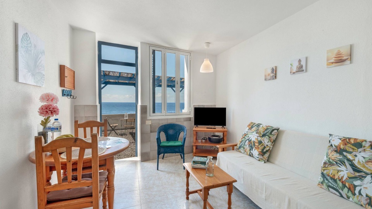 Puerto Naos Apartment | Apartment 'La Bayana - 2' with Sea View, Shared Pool and Wi-Fi