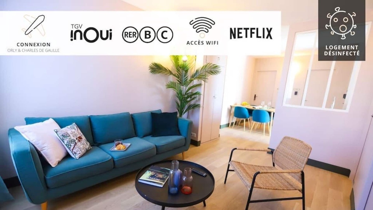 Quartier Atlantis Apartment | APARTMENT NEAR PARIS ☆ 8 PEOPLE ☆ RER TGV NETFLIX